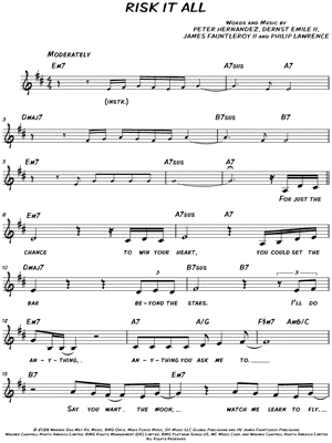 Risk It All by Bruno Mars - Sheet Music
