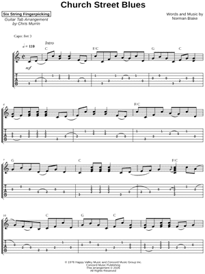Church Street Blues by Six String Fingerpicking - Sheet Music