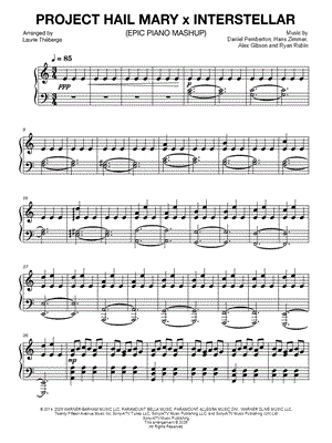Project Hail Mary x Interstellar (Epic Piano Mashup) by Laurie Théberge - Sheet Music