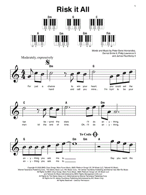 Risk It All by Bruno Mars - Sheet Music
