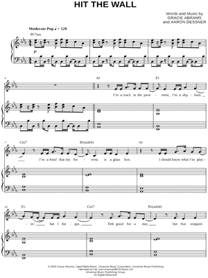Hit the Wall by Gracie Abrams - Sheet Music